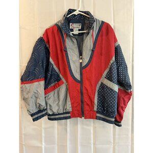 Vintage 80s ACTIVE STUFF Women's M Windbreaker Tracksuit‎ Jacket & Lined Pants